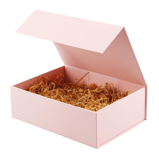 Rsgift Pink Gift Boxes,Collapsible 9.7x7.2x3.3 Inch Gift Box with Lids,Magnetic Closure Matte Textured Finish Box for Wedding,Birthday,Mother's day,Christmas