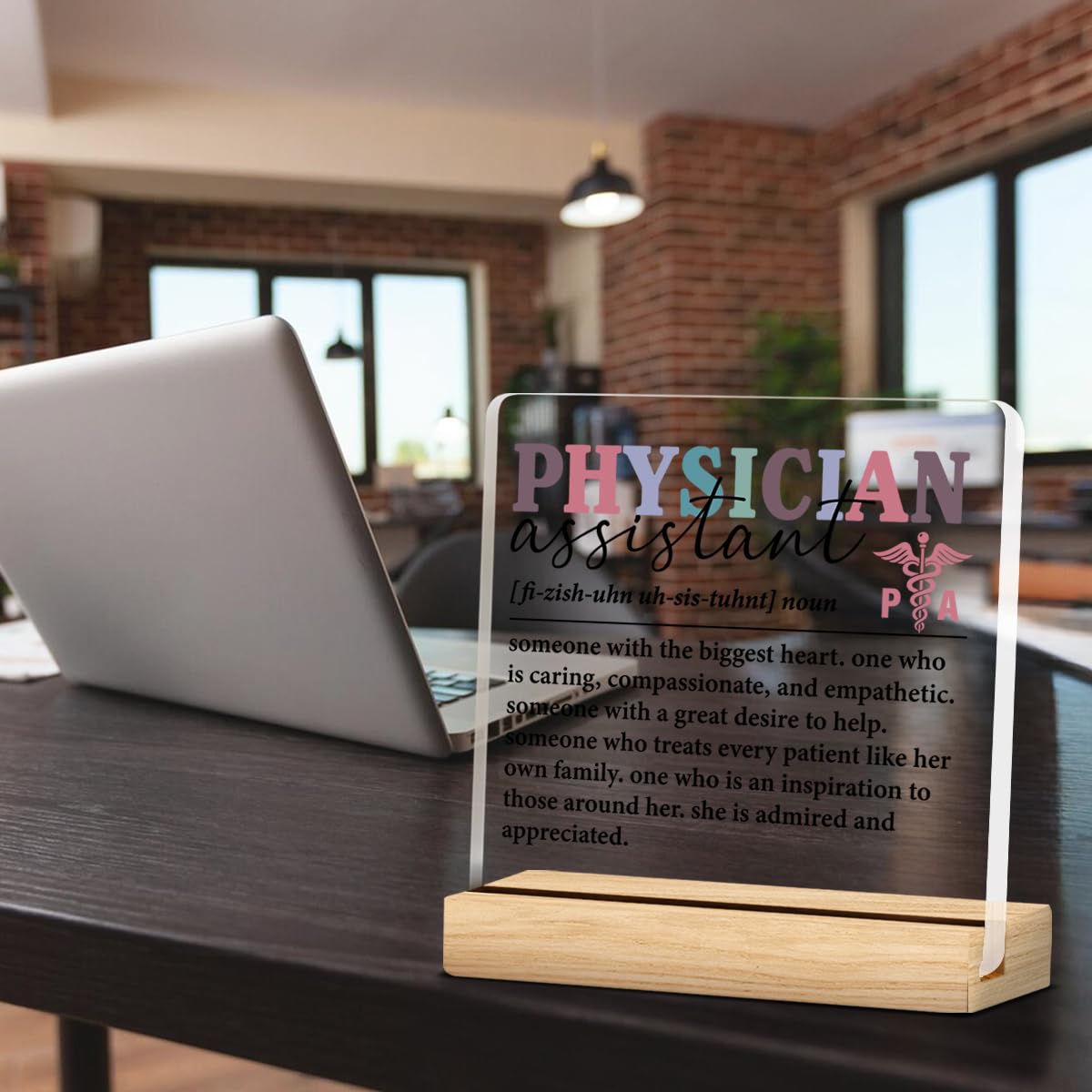 Physician Assistant Gifts for Women, PA Gifts Physicians Assistant Gifts, Thank You Gifts for Physician Assistant Acrylic Desk Plaque Sign 4 x 4 Inches