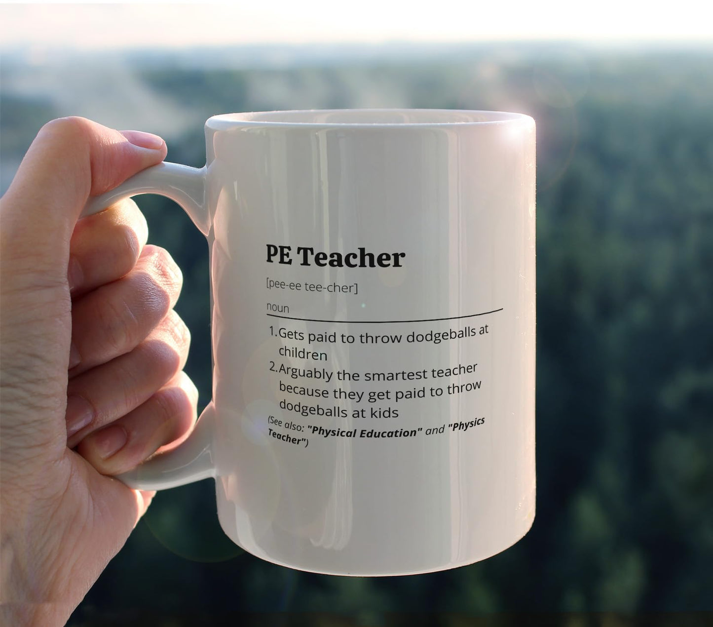 Minimalist Ceramic Mug-11oz Coffee Milk Tea Mug Cup with Handle - PE Teacher Definition Physical Education Appreciation Gift