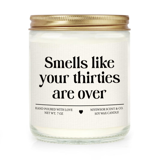 Niyewsor 40th Birthday Gifts Women Men, Forty Birthday Candle, 1986 40th Birthday Decorations for Women Men, 40 Year Old Bday Gifts for Friend, Sister, Wife, Husband, Handmade, 7oz