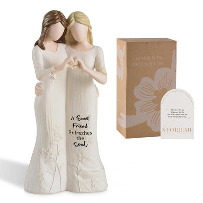 Storieme Best Friend Figurines - Friendship Bestie Gifts for Women - Christmas Birthday Gifts for Sisters from Sister