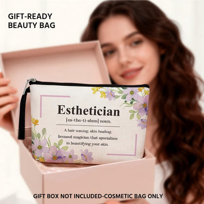 Funny Esthetician Definition Makeup Bag Appreciation Gifts Cosmetic Bag for Women Beautician Salon Stylist Coworker Zipper Pouch Bag Travel Bag for Retirement Birthday Christmas Thanksgiving