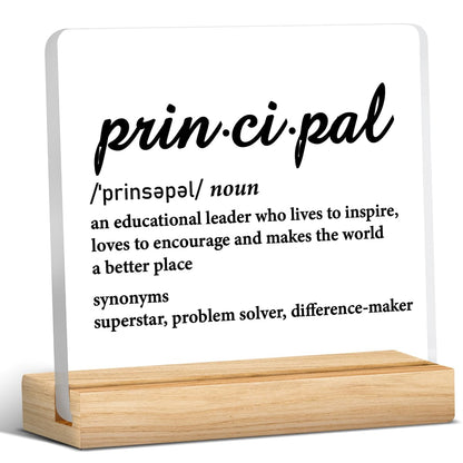 School Principal Appreciation Gifts for Men Women, Principal Definition Acrylic Desk Sign Decor