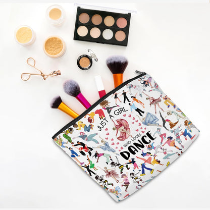 Dance Makeup Bag for Girls Dancer Recital Gift, Thank You Gifts Cosmetic Toiletry Bag with Zipper Pouch Dance Gift for Women, Sister, Lover, Teacher, Friendship, Christmas Secret Santa Gifts