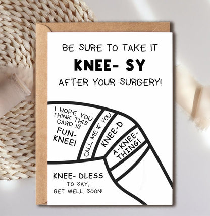 Funny Knee Surgery Card - Funny Get Well Soon After Surgery Card - Surgery Recovery Card - Hopes The Patient Feels Better Soon Card - Wonderful Card For Knee Surgery Patient