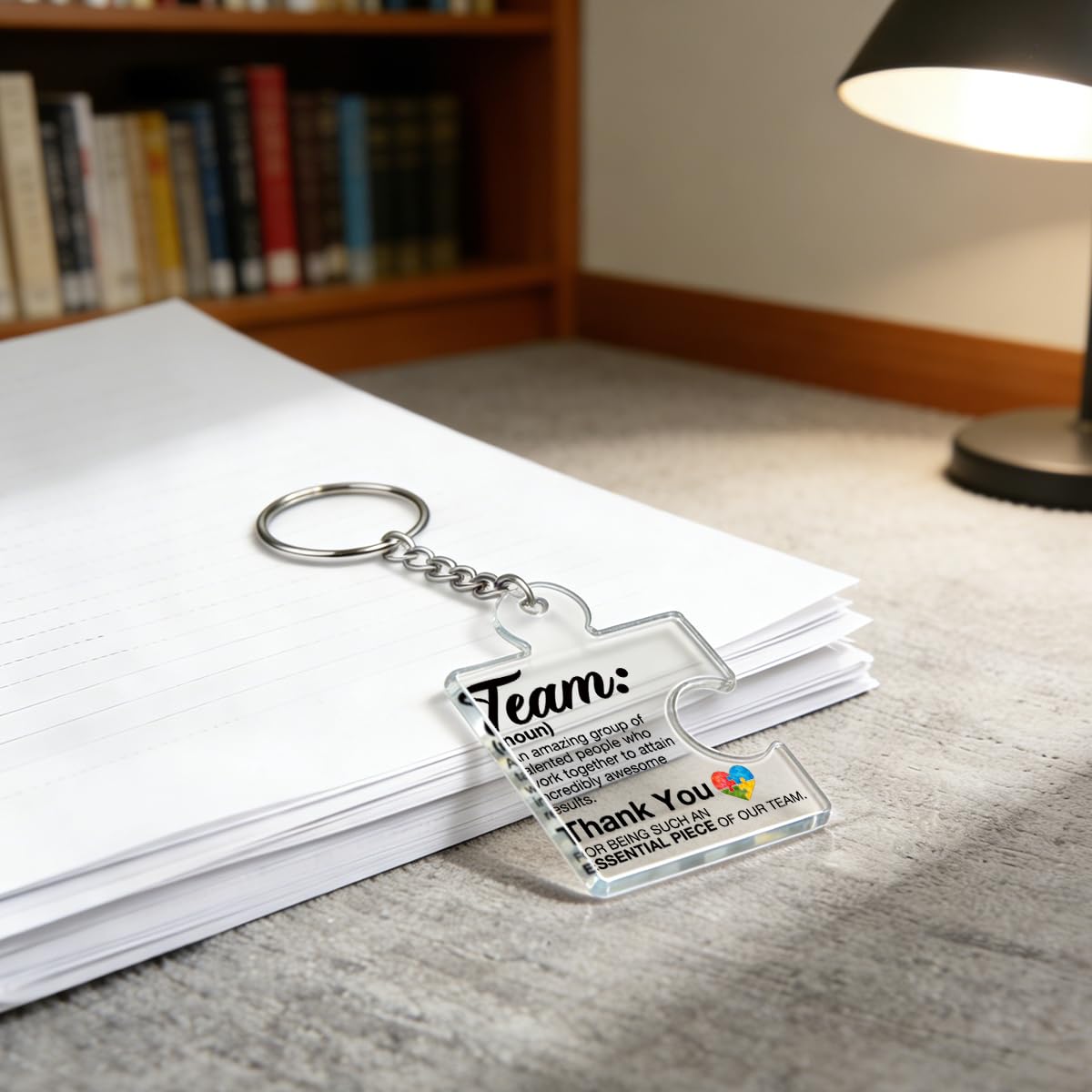 Team Appreciation Gifts for Employee Coworker Staff Bulk, Teamwork Thank You Gift Set Puzzle Piece Acrylic Keychains