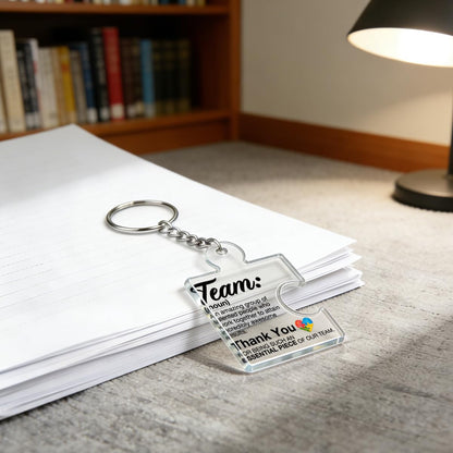 Team Appreciation Gifts for Employee Coworker Staff Bulk, Teamwork Thank You Gift Set Puzzle Piece Acrylic Keychains