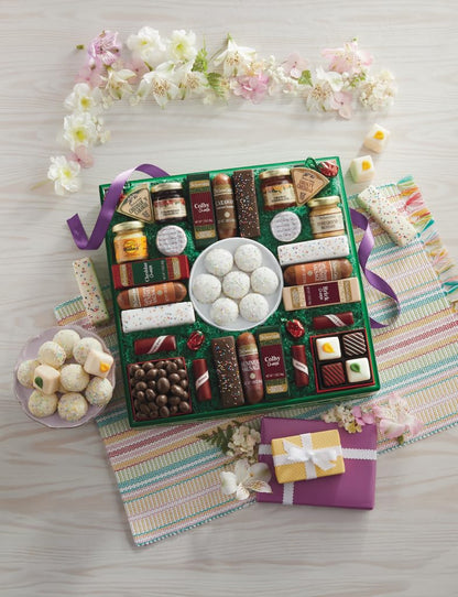 The Swiss Colony 27 Spring Favorites Food Gift Set, Summer Sausage Meats and Cheeses, Gift Basket, Cheese for Charcuterie Board, Holiday, Thank You Gifts, Adults, Women, Men