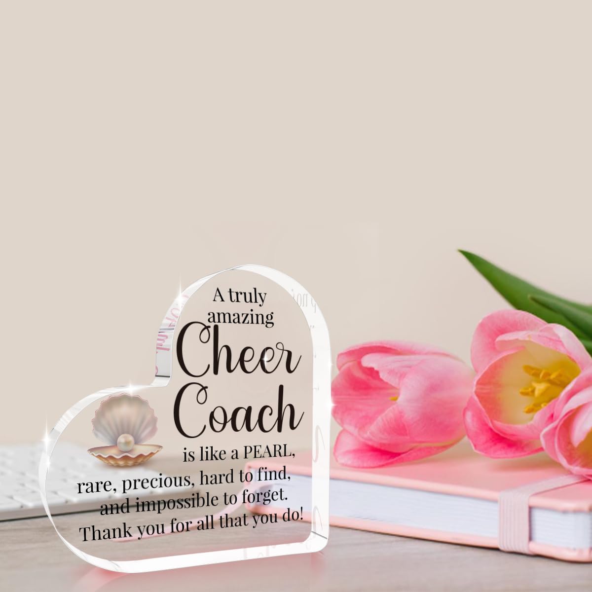 Cheer Coach Acrylic Sign for Women Cheerleading Cheerleader Gifts for Woman Her Thank You Appreciation Present for Physical Education Team Gym Ballet Dance Coach 4 X 4 Inch