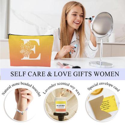 Initial E Monogrammed Gifts for Women Personalized Gifts for Women Teacher Boss Manager Coworker Employee Christmas Appreciation Farewell Promotion Housewarming Birthday Monogram Gift Basket Set