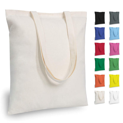 TOPDesign 12-Pack Economical 16"x15" Cotton Tote Bags, Lightweight Medium Reusable Grocery Shopping Cloth Bags, Suitable for DIY, Advertising, Promotion, Gift, Activity