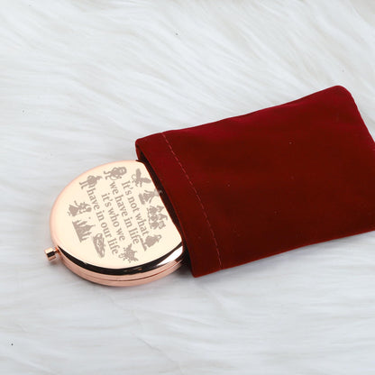 WUSUANED Wizard Inspired Makeup Mirror It’s Not What We Have in Life It’s Who We Have in Our Life Mirror Oz Friends Gift