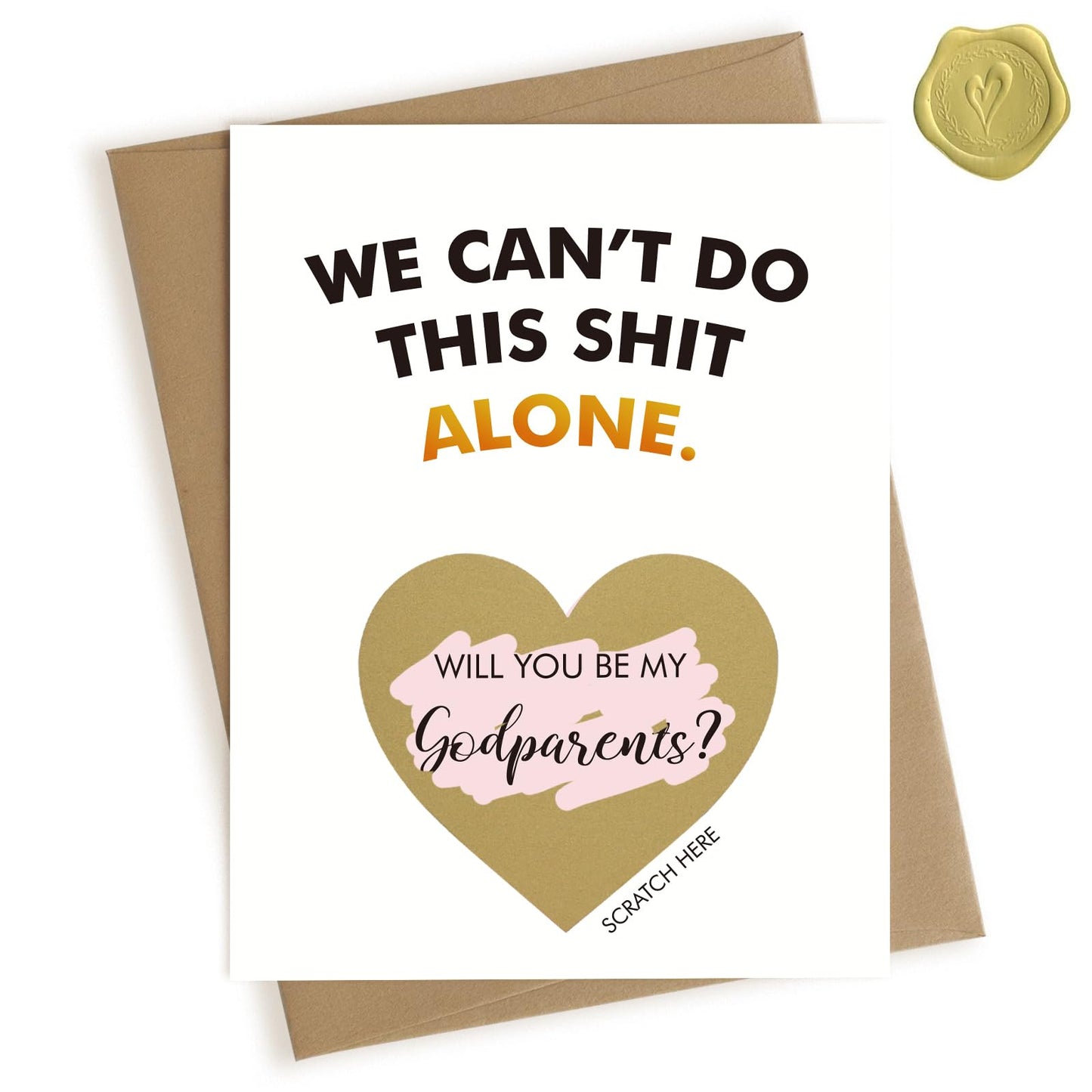 Funny Godparents Proposal Gift Scratch Off Card, Will You Be My Godparents Card, Godparents Request Asking Card - We Can't Do This Alone