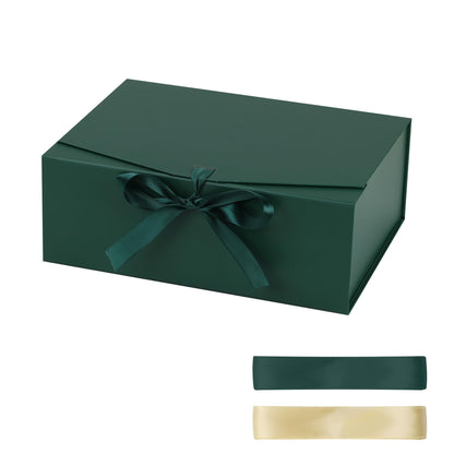 STOBOCTER Gift Box,8x8x4 Gift Boxes with Lids for Presents,Green Magnetic Gift Box for Wrapping,Birthday, Wedding, Bridesmaid Proposal, Christmas,Includes Ribbon,Card