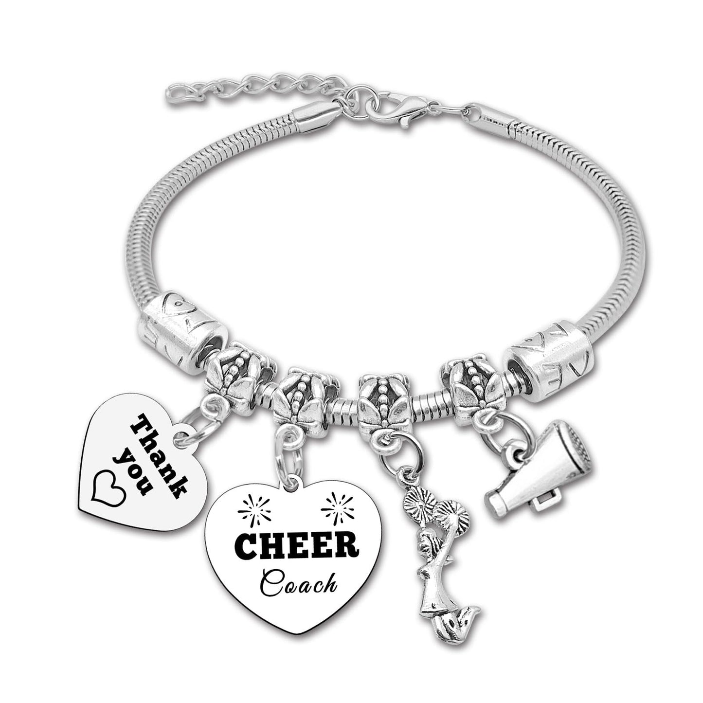 DlaeKua Cheer Gifts for Coach Appreciation Bracelets Thank You Gifts for Women Cheerleader Coach Present for Cheerleader Women Cheer leader Birthday Presents