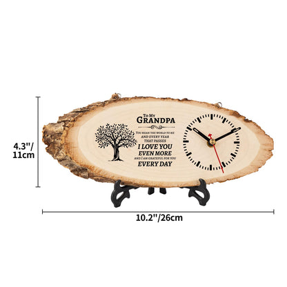 BeauGift Grandpa Gifts, Wooden Clock Birthday Gifts for Granddad from Grandkid Grandson Best Grandfather Ever Gifts to My Gramps Pops Opa Granddaddy