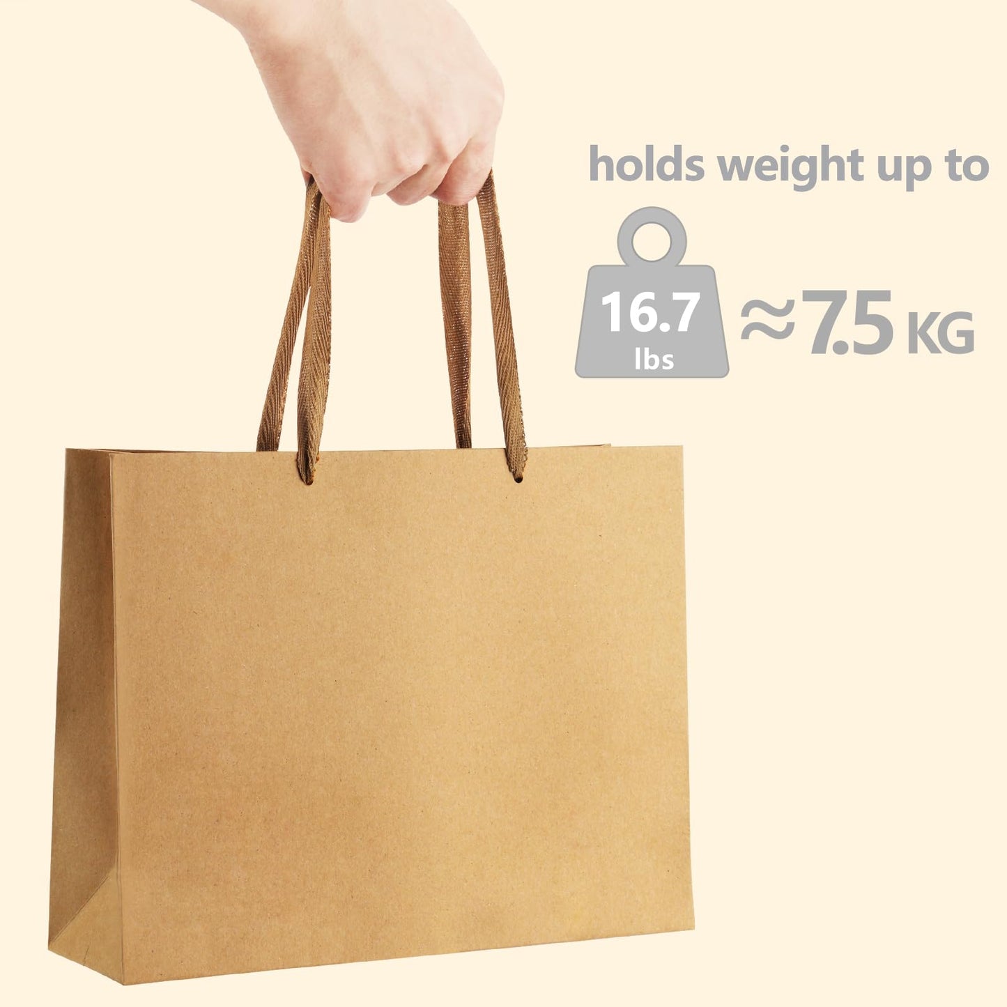 BagDream 16x6x12 Inch 3pcs Extra Large Gift Bags with Handles Matte Brown Paper Bags For Men's Gift, Birthday Party Favors, Wedding, Shopping, Business, Father's Day