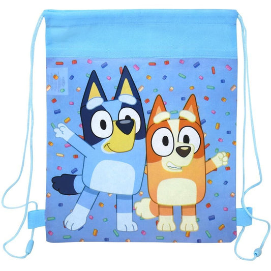 Fast Forward Bluey and Bingo Drawstring Sling Bag, Non-Woven