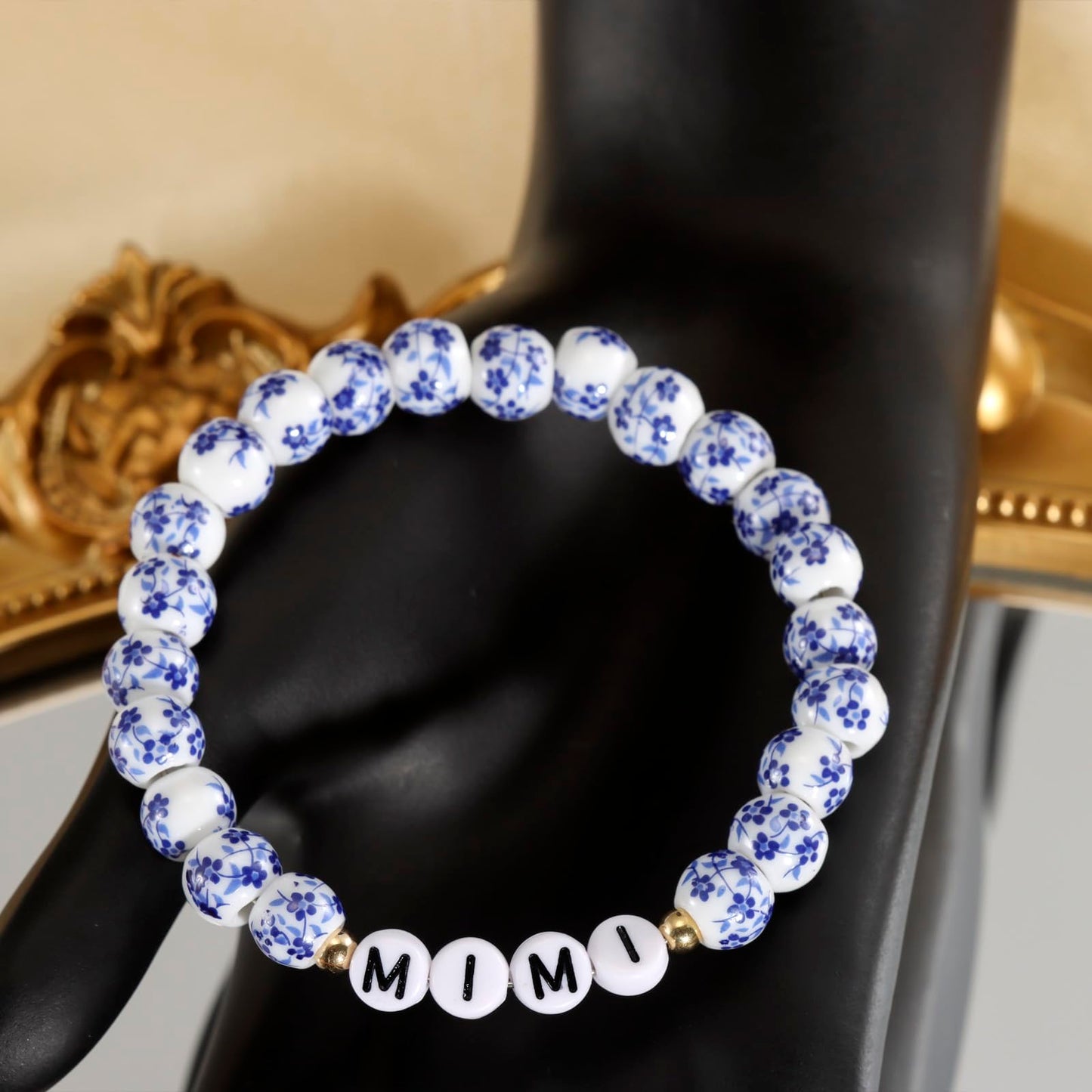 Kivosliviz Mimi Gifts for Birthday from Grandkids Grandson Grandma Mothers Day Jewelry Mimi Bracelet Blue