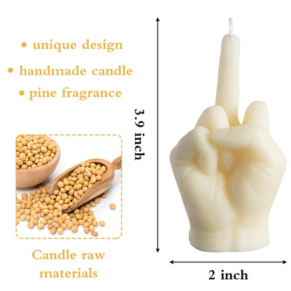 6sisc Middle Finger Scented Candle Danish Pastel Room Decor Aesthetic Pine Fragrance Soy Wax Aromatherapy Hand Gesture Candles Desk Statues Sculpture Ornaments Gift for House Bedroom Supplies Milky