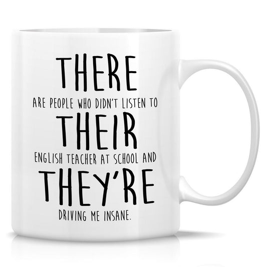 Retreez Funny Sarcastic English Teacher Mug - Teaching Grammar Mug - 11 Oz Ceramic Coffee or Tea Cup - Appreciation, Teacher's Day Gift for English Teachers, Grammar Lover, Classroom Humor, Professors