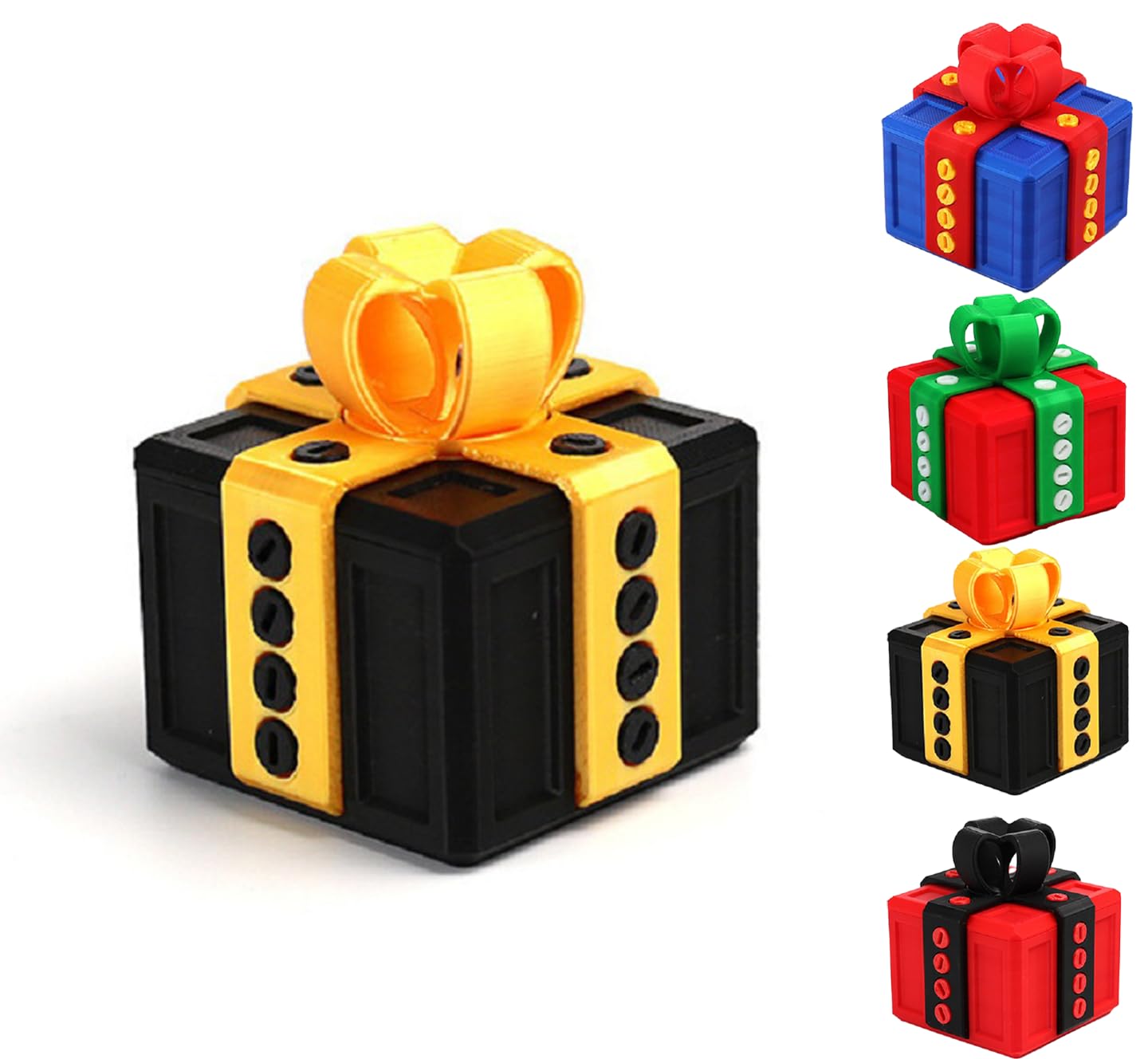 Annoying Gift Box with Screws Funny The Annoying Present Prank Box Thanksgiving Christmas White Elephant Perfect Gag Gift for All Occasions (Black-Gold)