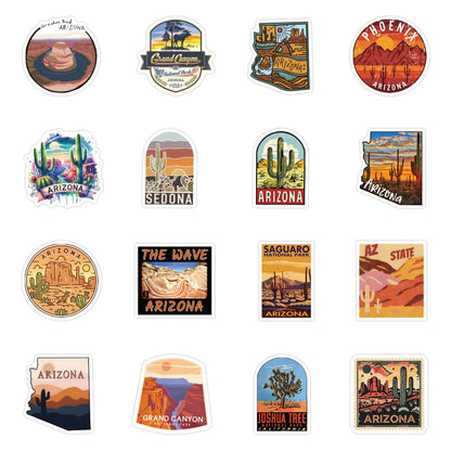 122pcs Arizona Stickers Small for Water Bottle, Laptops, for Luggage - Arizona Gifts and Souvenirs, Party Supplies - Gift for Women & Men