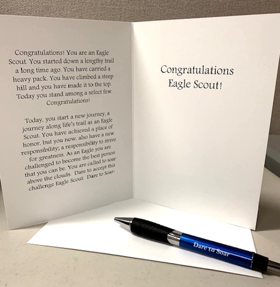 Glowing Eagle Congratulations Card for Eagle Scout Gift or Present