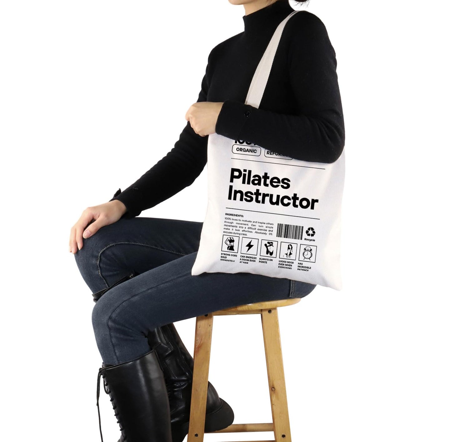 G2TUP Pilates Lover Tote Bag - Pilates Instructor Gift, Handbag, Appreciation Merch