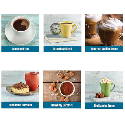 Gourmet Flavored Coffee Sampler Pack - 10 Bags of Unique Flavored Coffees – 100% Specialty Grade 1 Arabica -1.5 oz Full-Pot Bags - Roasted by Door County Coffee