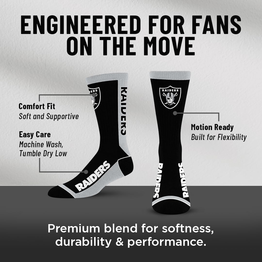For Bare Feet NFL Unisex Mvp Crew Sock Nfl Large