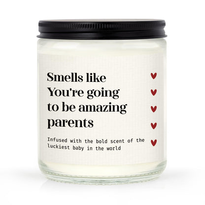 SteadStyle New Parents Gifts for Couples, Soy Wax Lavender Scented Candle - Gender Reveal Gifts for Parents to Be (7oz)