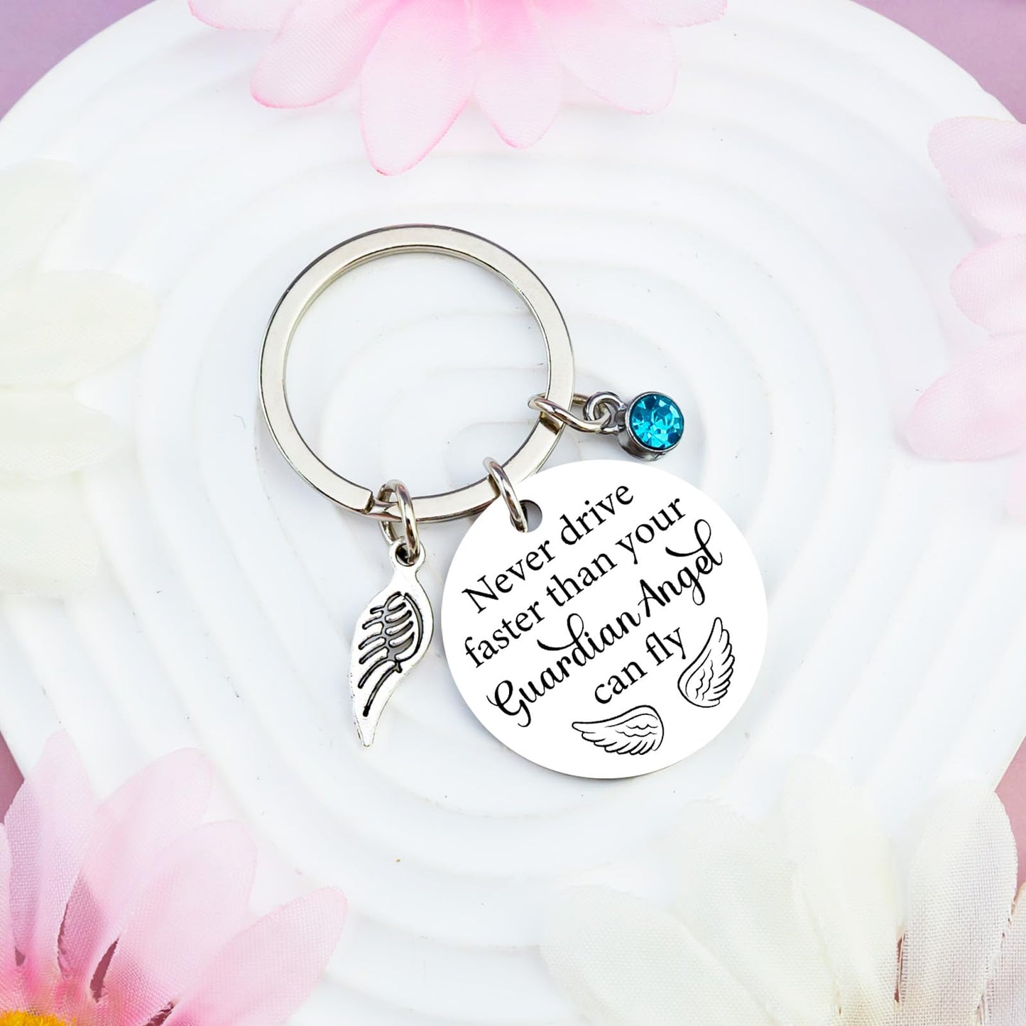 Sweet 16 Gifts for Girls 16th Birthday Gifts for Girls 16 Year Old Girl Birthday Gift Ideas Sweet Sixteen Party Decoration Guardian Angel Keychain Never Drive Faster Than Your Guardian Angel Can Fly