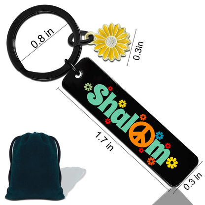 Jewish Gifts For Women Men Home Rosh Hashanah jewish Gifts Rosh Hashanah Keychain Shalom Keychain Hanukkah Kids for Adults Art Peace Sign Decor Jusaica Keyring Chanukah Gift for Women