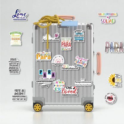 50PCS Paraprofessional Stickers para Sticker Back to School Stickers Teacher Day Sticker Paraprofessional Appreciation Gifts Water Bottle Laptop