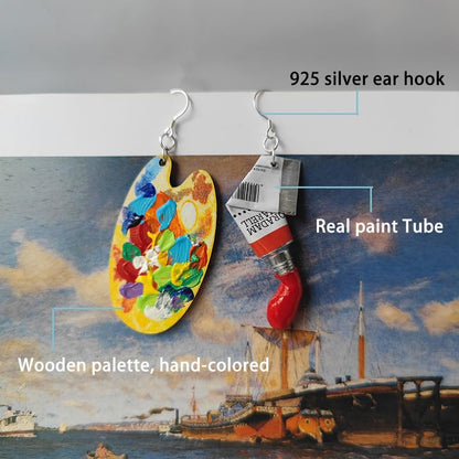 Artist Earrings,Made of real paint Tube,Unique Paint Palette Dangle Earrings for Women Artist Gift,Painter Teacher Art Gifts