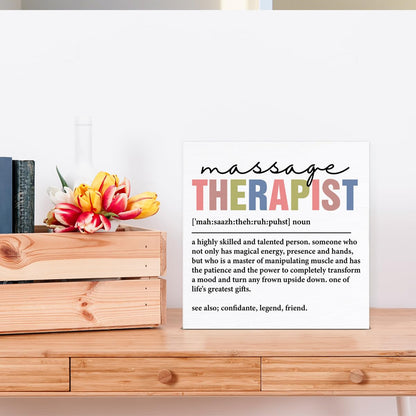 Massage Therapist Gifts Massage Therapist Definition Wooden Box Sign for Massages Room Spa Studio Salon Decor
