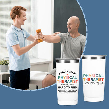 Physical Therapy Gifts Tumbler, Physical Therapist Gift Water Bottle, Appreciation Gifts, Double Wall Travel Coffee Mug Stainless Steel Vacuum Insulated Thermal Cup PT Gift for Women Coworker