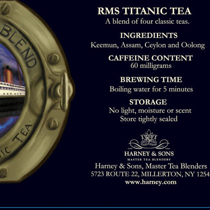 Harney & Sons RMS TITANIC Tea 20 Count Sachet Tin