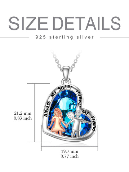WINNICACA Gifts for Sister from Brother/Sisters Sterling Silver Sister Necklace Graduation Birthday Gifts for Sisters