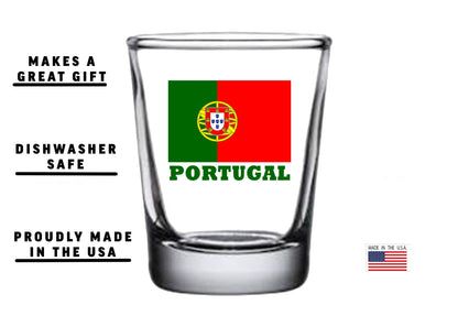 Rogue River Tactical Portugal Flag Outline Shot Glass Gift For Portuguese