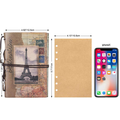 Leather Writing Journal Notebook, MALEDEN Vintage Traveler Notebook Sketchbook Classic Refillable Diary Planner for Girls and Boys with Blank Paper and Zipper Pocket