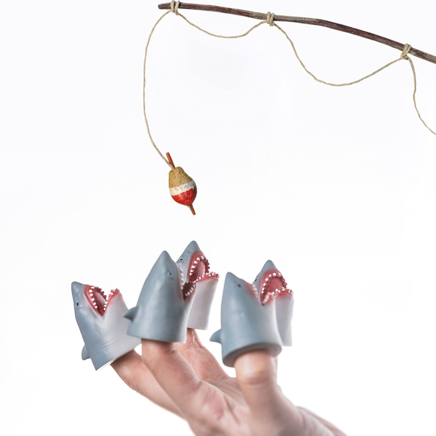 Shark Finger Puppet Set, Ocean Animal Puppet Show Theater Props, Novelty Toys Weird Stuff Gifts, 5 PCS