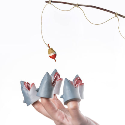 Shark Finger Puppet Set, Ocean Animal Puppet Show Theater Props, Novelty Toys Weird Stuff Gifts, 5 PCS