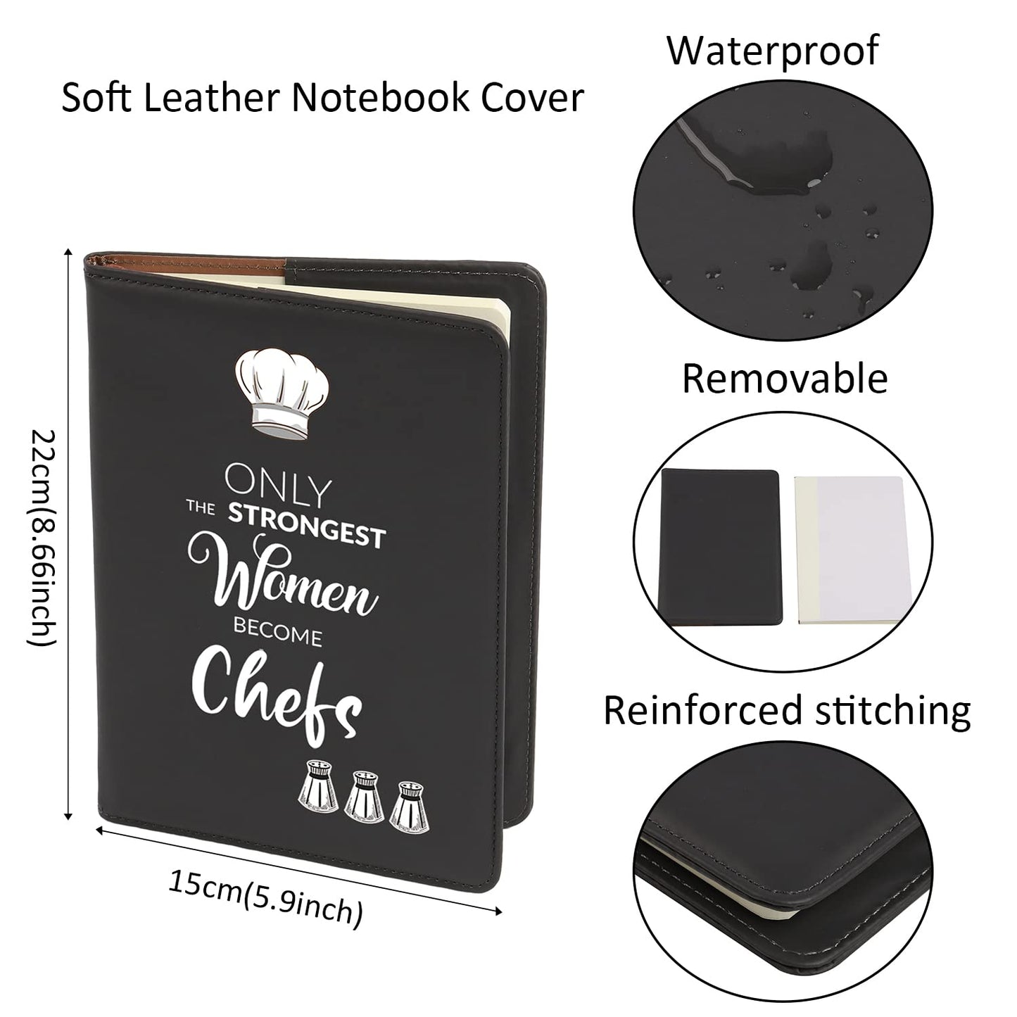Gzrlyf Female Chef Notebook Cover Chef Recipe Journal Women Chef Gifts Culinary Gifts for Women Cooking Lover Gifts (become Chefs Notebook)