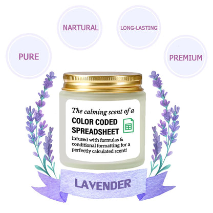 Accountant Gifts for Women Men Candle - Funny Spreadsheet Gifts for Accountants CPA Boss The Calming Scent of A Color Coded Spreadsheet Soy Candle 4oz