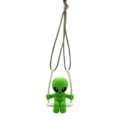 Funny Hanging Mirror Swing – Quirky and Unique Decor for Car Rearview Mirror, Bedroom or Living Room - Alien