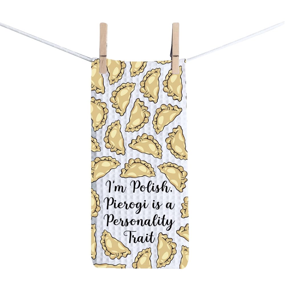 VAMSII Pierogi Kitchen Towels Pierogi Lover Gifts Polish Dumplings Housewarming Towel Polish Food Lover Gift Polska Themed Gift (USPierogiTowel)