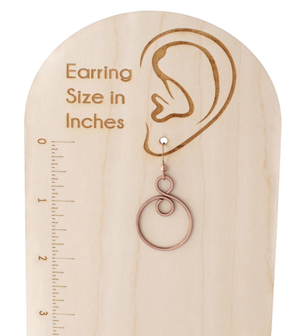 Pillar of Salt Studio Handcrafted Earrings Solid Copper Infinity Hoop Wire Wrapped Earrings (Antiqued Copper, Small, 1-1/4" drop)