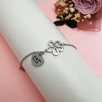 Choose The Right Bracelet-CTR Heart & Floral Pendant Latter Day Saints Jewelry Gift with Card for Women, LDS baptism Gifts
